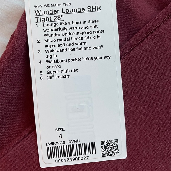 *Sold* NWT Lululemon Wunder Lounge Tight 28” - Picture 4 of 5
